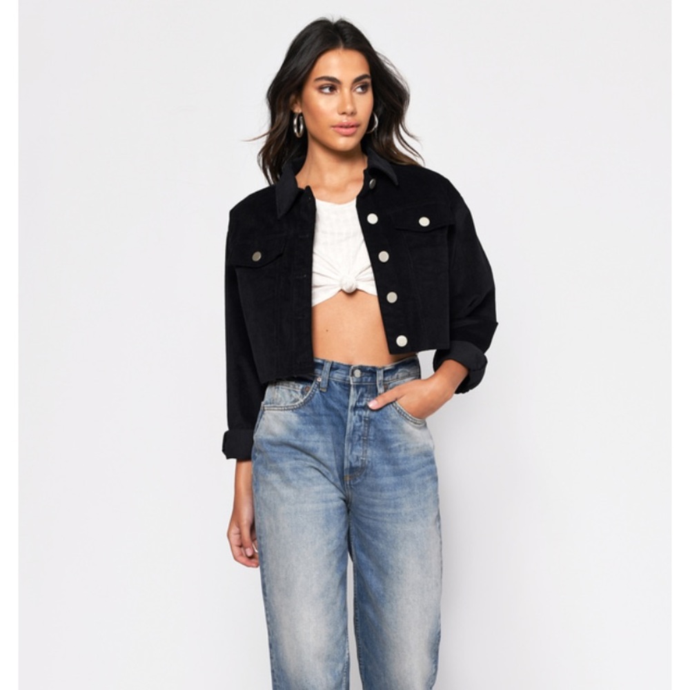 PrettyLittleThing black Corduroy jacket 6